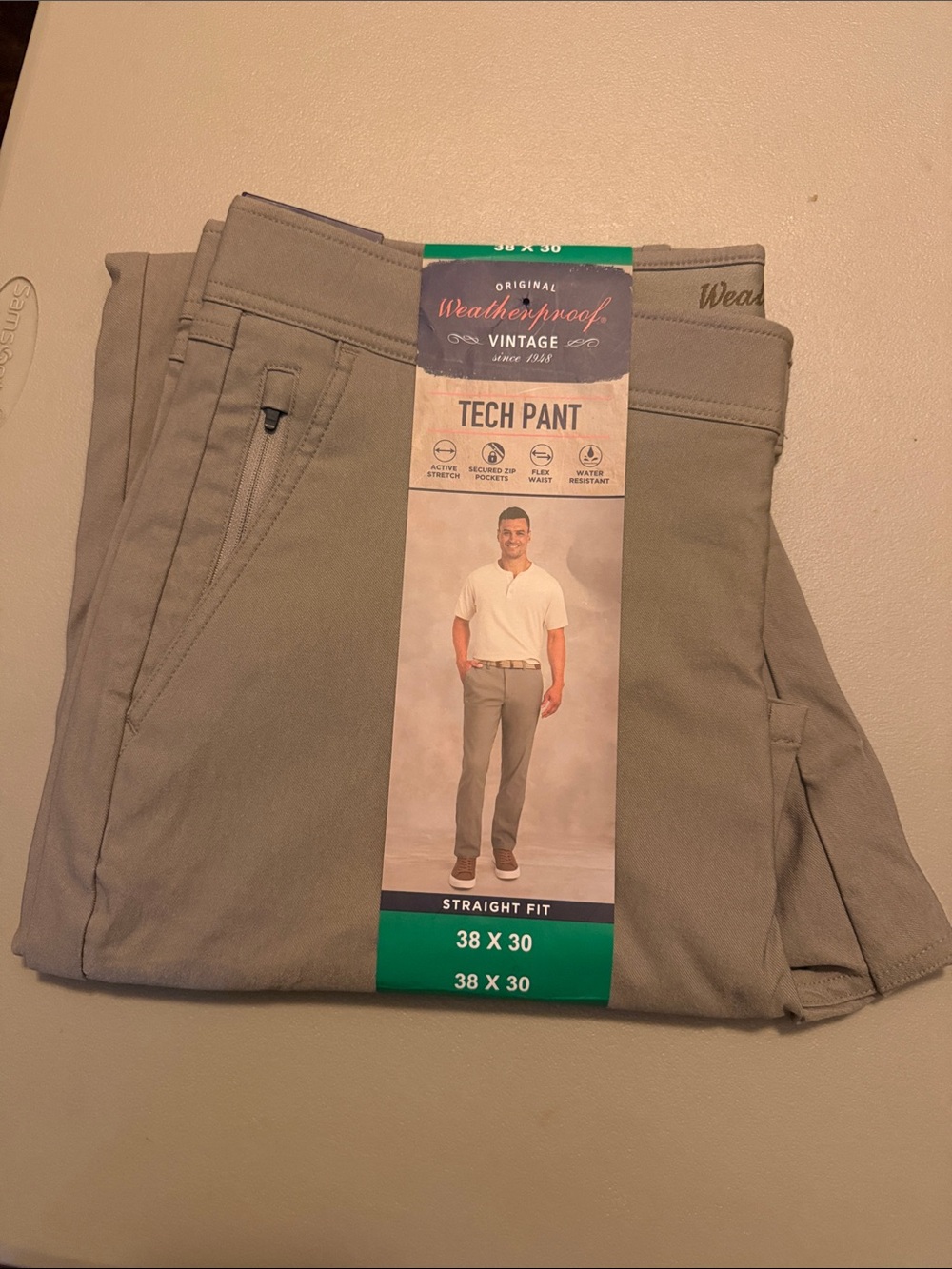 Weatherproof Men’s Tech Pant-Light Khaki-38x30